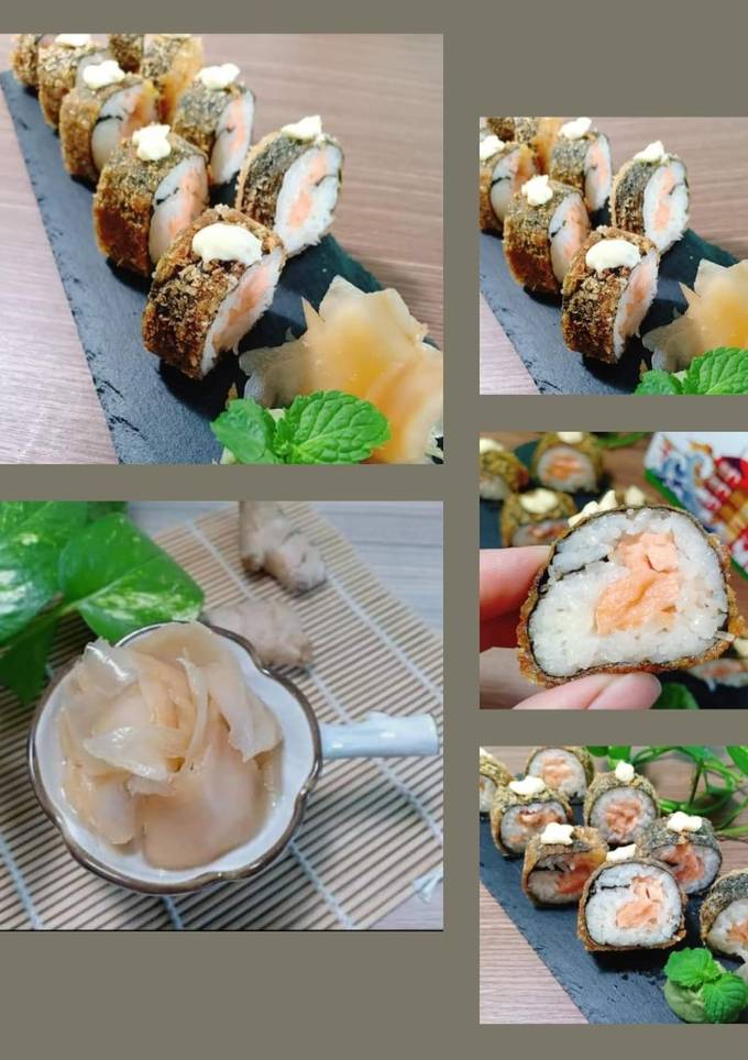 Hình của món Sushi chiên & Gừng ngâm homemade.