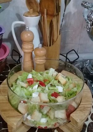 عکسی از دستور سالاد نان وپنیر