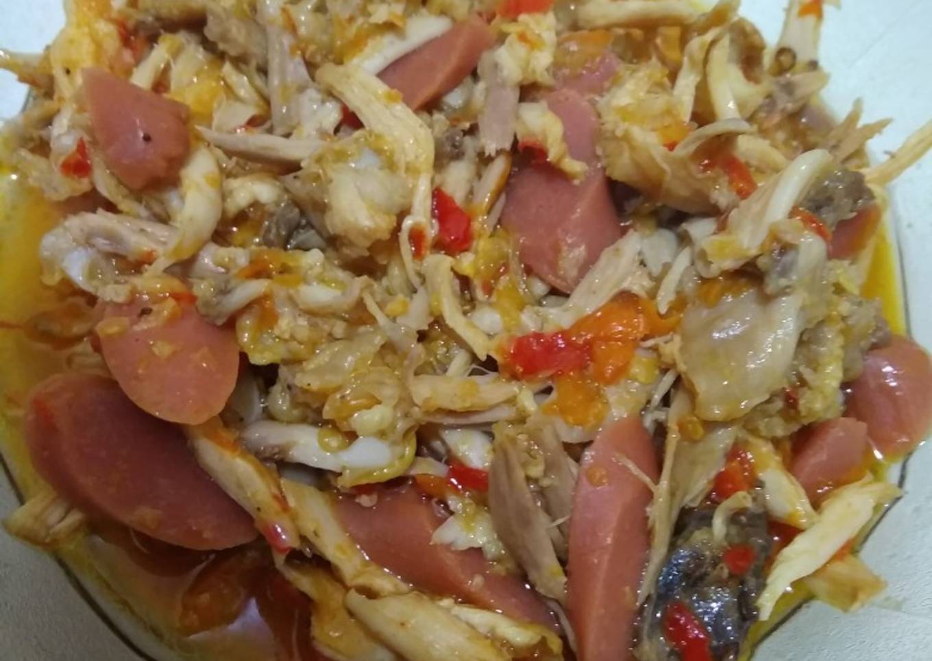 Balado Ayam Suwir with Sosis Sapi