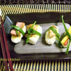 A picture of Japanese Nigiri Sushi.