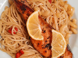Pasta Aglio E Olio Lemon Butter Salmon Simple dan Enak