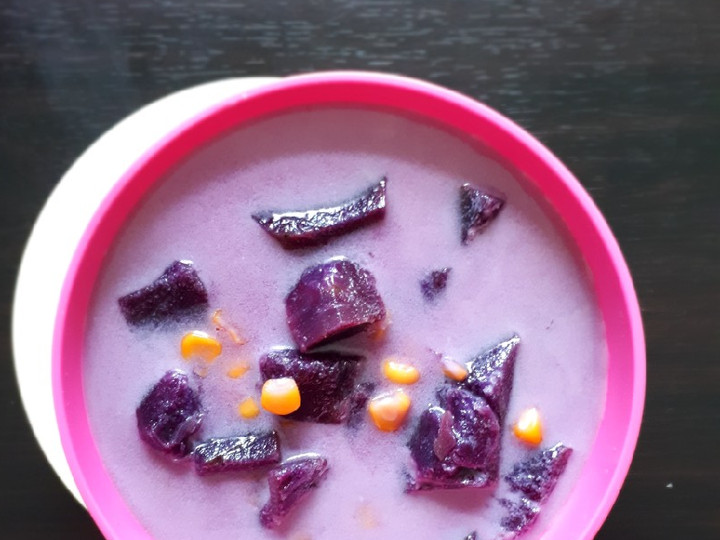 Resep Kolak ubi ungu dan jagung manis Anti Gagal