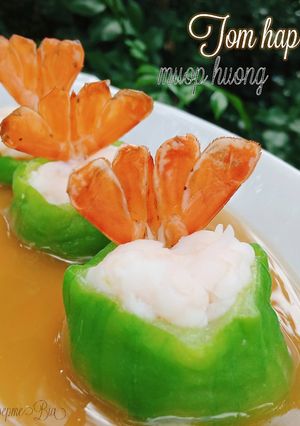 Hình của món Tôm hấp Mướp Hương.