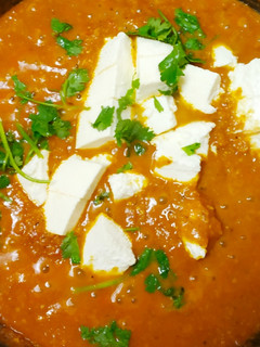 A picture of Paneer butter masala.