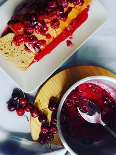 Una foto de Salsa de cerezas 🍒