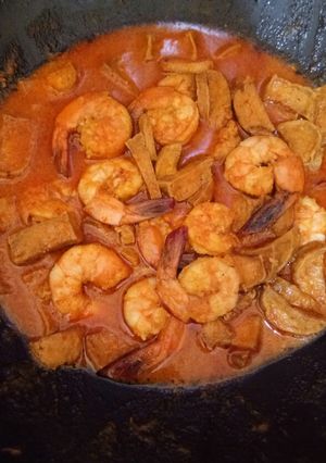 Foto resep Udang masak santan + tahu