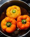 PIMIENTOS AMARILLOS, 🌶️🌶️con Relleno Árabe con Berenjenas🍆🍆 y Arroz...!