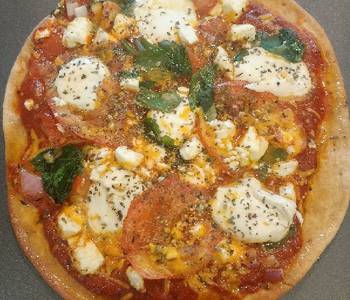 Ready to Serve Air Fryer Pita Margherita Pizza Very Delicious