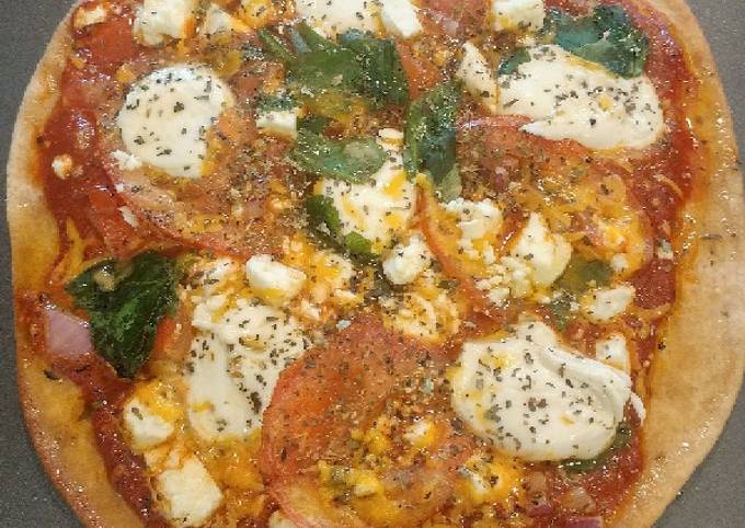 Recipe of Ultimate Air Fryer Pita Margherita Pizza