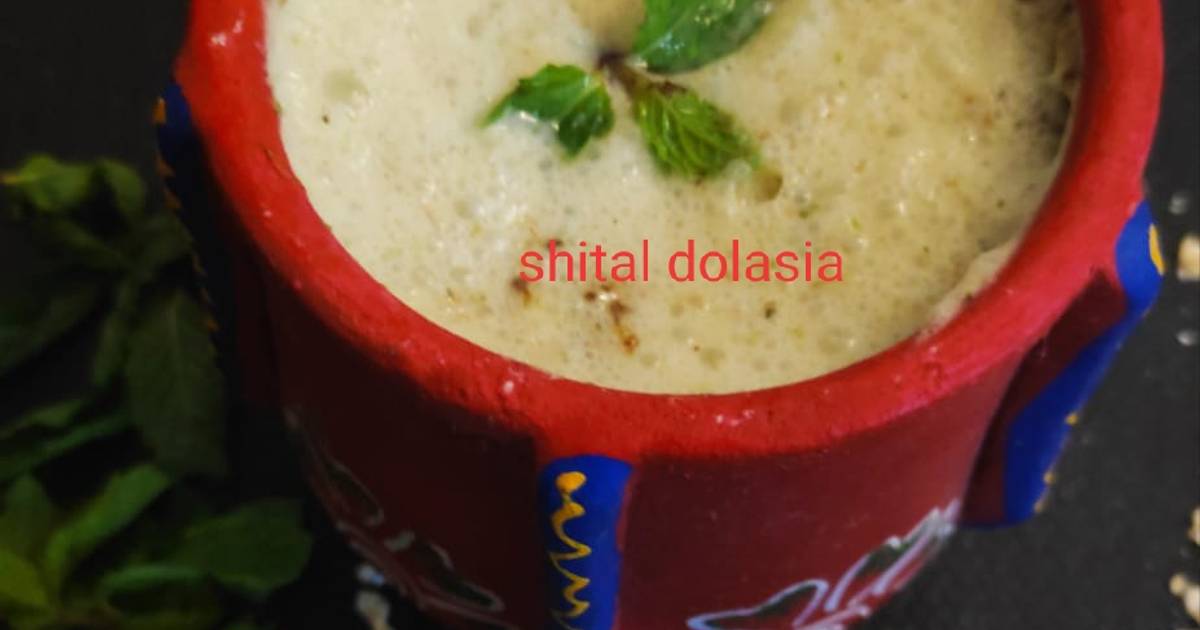 ओट्स मिंट मसाला बटरमिल्क (oats mint masala buttermilk recipe in Hindi