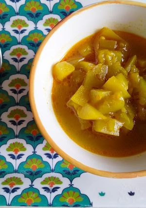 A picture of Bottle gourd/ lauki curry(without onion and tomato).