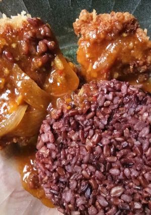 Foto resep Nasi Merah + Dori crispy with saos Rica2