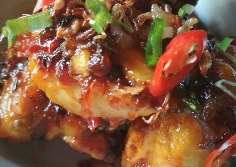 Bumbu Menyiapkan Ayam saus oriental pedas manis Lezat