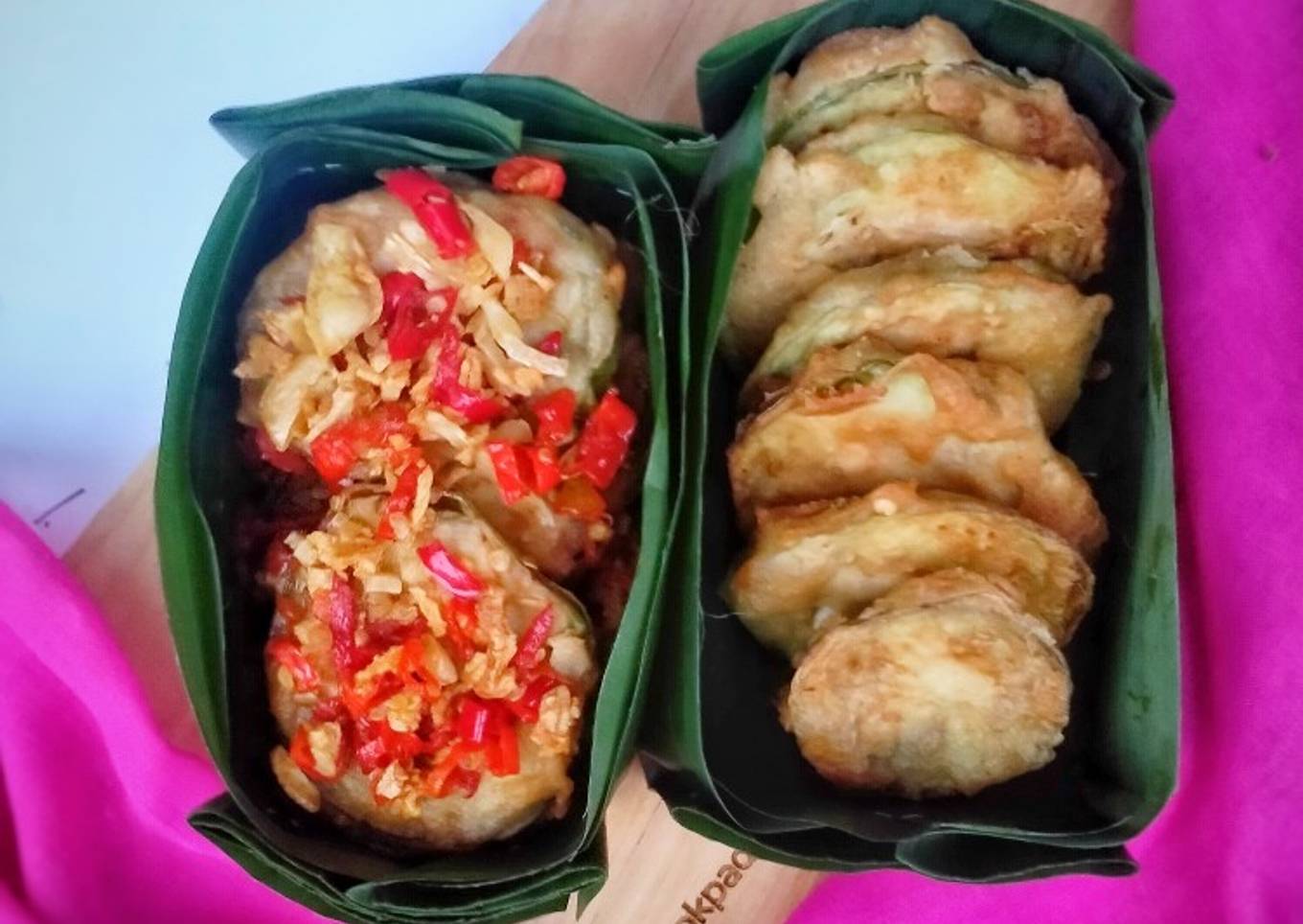 Terong cabe garam(Takir persegi panjang)