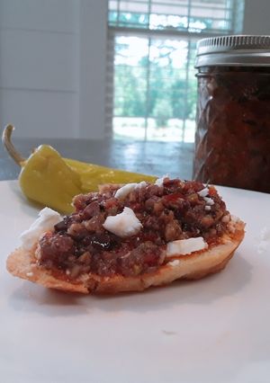 A picture of Greek olive spread.