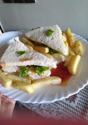 A picture of Chkn zinger sandwich.