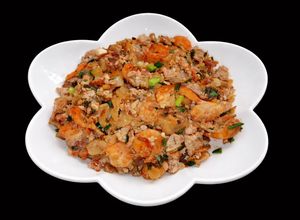 Hình của món SP.0251 - Tôm Khô, Thịt Bằm Xào Xá Bấu.