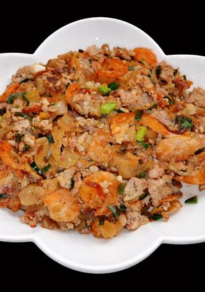 Hình của món SP.0251 - Tôm Khô, Thịt Bằm Xào Xá Bấu.