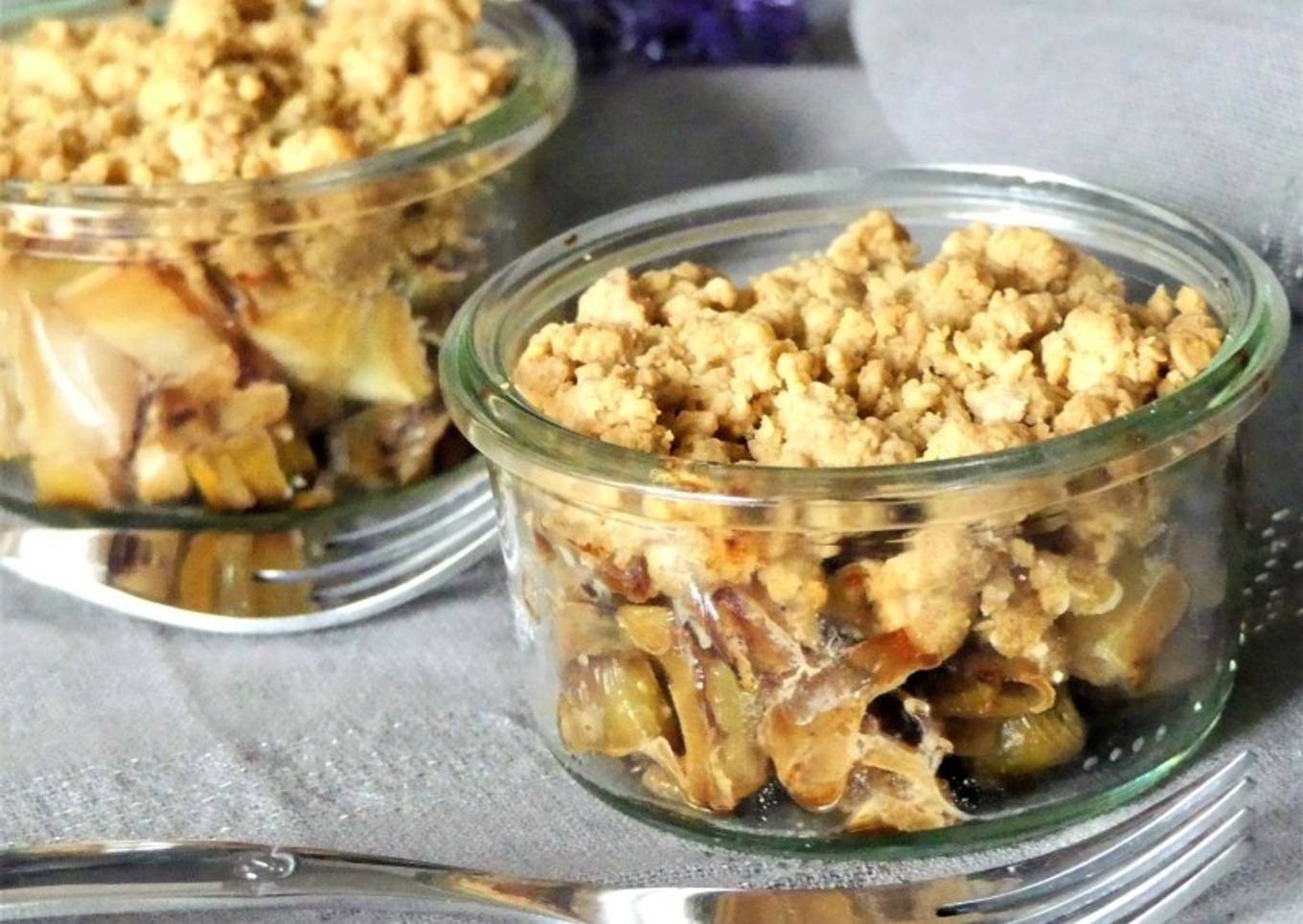 Crumble salé oignon/ poireaux