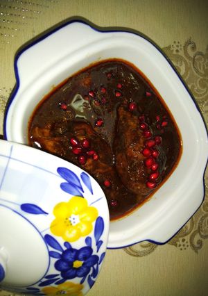 عکسی از دستور مرغ انار دون