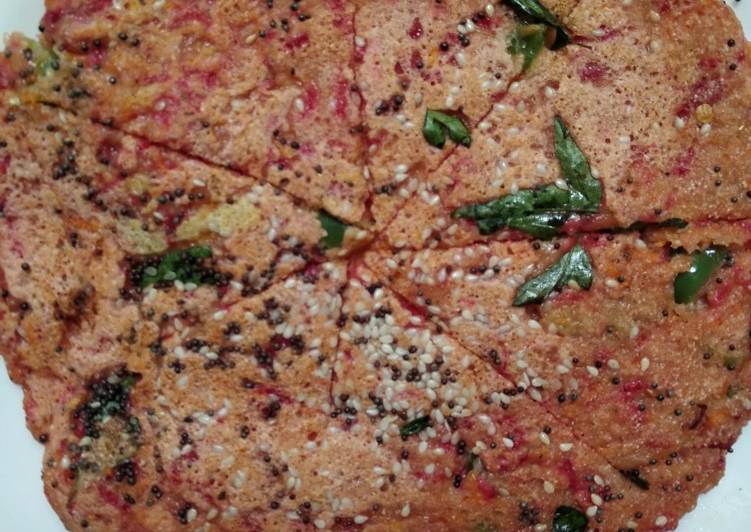 Beetroot oats suji Handvo