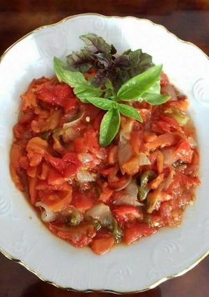 Una foto de Ensalada de pimientos asados