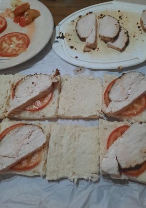 Una foto de Sandwichs con rodajas de suprema cocinada en airfryde