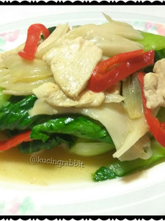 Foto resep Cah Pokcoy Jamur Ayam Lada Hitam