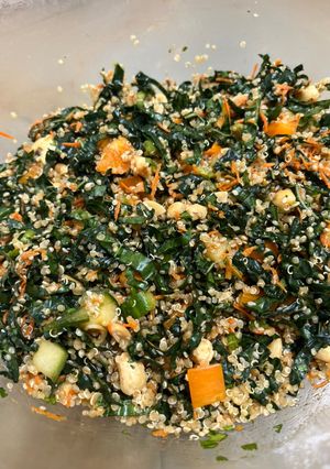 A picture of Kale quinoa salad.