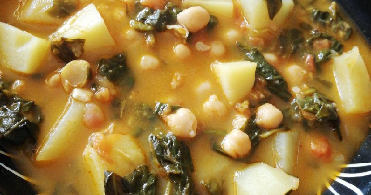 Potaje de garbanzos con bacalao y espinacas Receta de Vanessa Ruse Cookpad