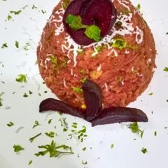 A picture of Beetroot rice.