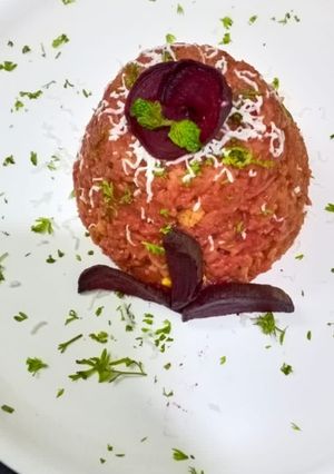 A picture of Beetroot rice.