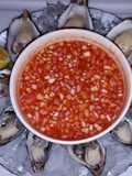 Oysters on the half shell with Mignonette
