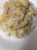 Cream of chicken noodle over mashed potatoes#mycookbook