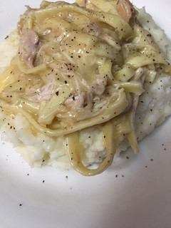 A picture of Cream of chicken noodle over mashed potatoes#mycookbook.