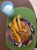 Arroz frito crocante