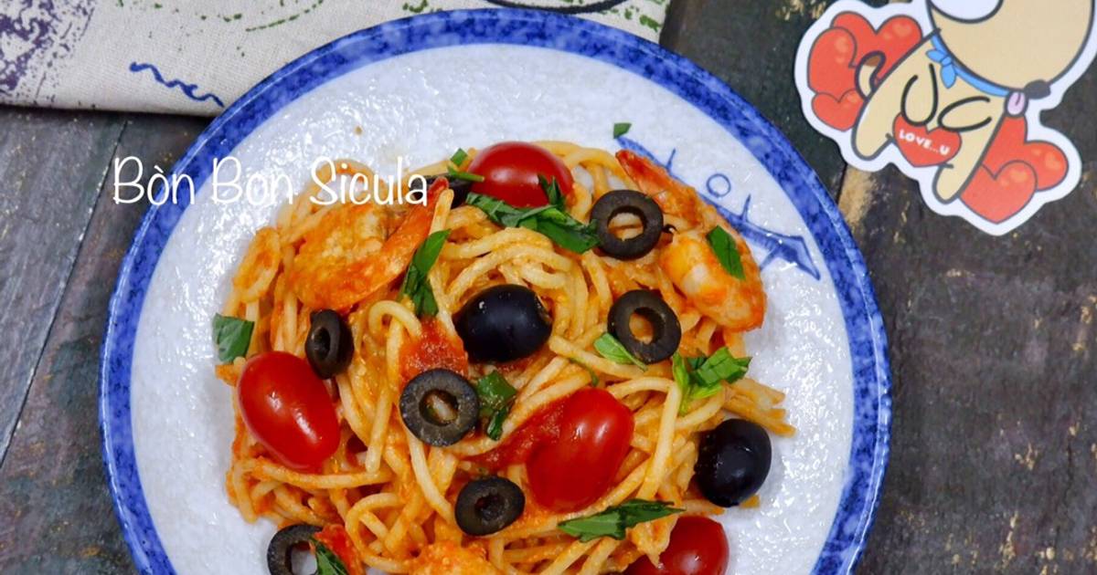 Cách Làm Món Mì Ý Olive Đen (Black Olive Spaghetti) của Bòn Bon Cookpad
