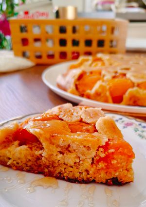 صورة لوصفة كيكة مشمش الصحي