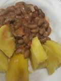 No wheat, No dairy Coconut beans and boiled sweetpotatoes