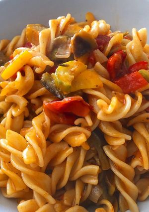 Une photo de Pâtes aux légumes one pot