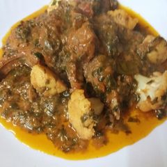 A picture of Mutton palak gobhi.