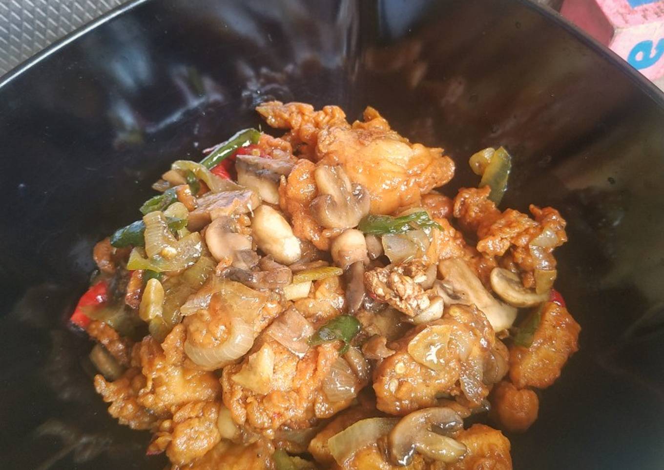 Tumis ayam jamur