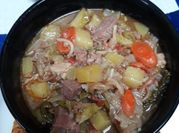 A picture of ground steak soup