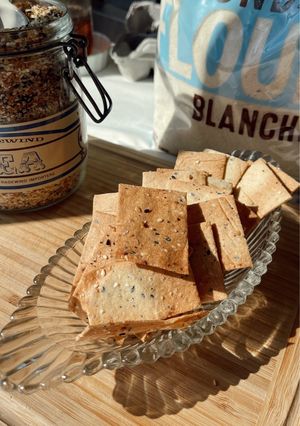 A picture of Almond Flour Herb Crackers.