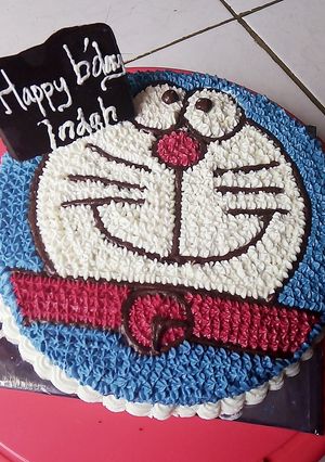 Foto resep Brownies ultah doraemon