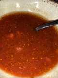 Sopa fría de jugo y pepas de tomates 🍅