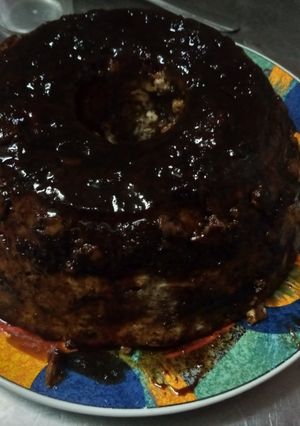 Una foto de Budín de pan de salvado con azúcar mascabo