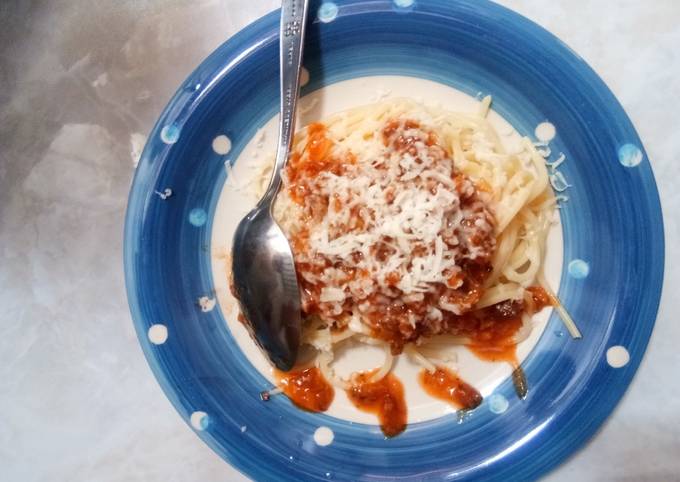 Ternyata ini loh! Bagaimana cara buat Moza spaghetti with meat bolognese sauce  nagih banget