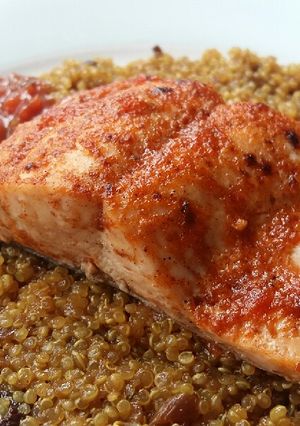 A picture of Vickys Mexican-Spiced Grilled Salmon, GF DF EF SF NF.