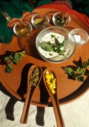 A picture of Mixed Sprout Raita.